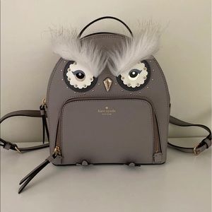Kate Spade star bright owl tomi gray backpack